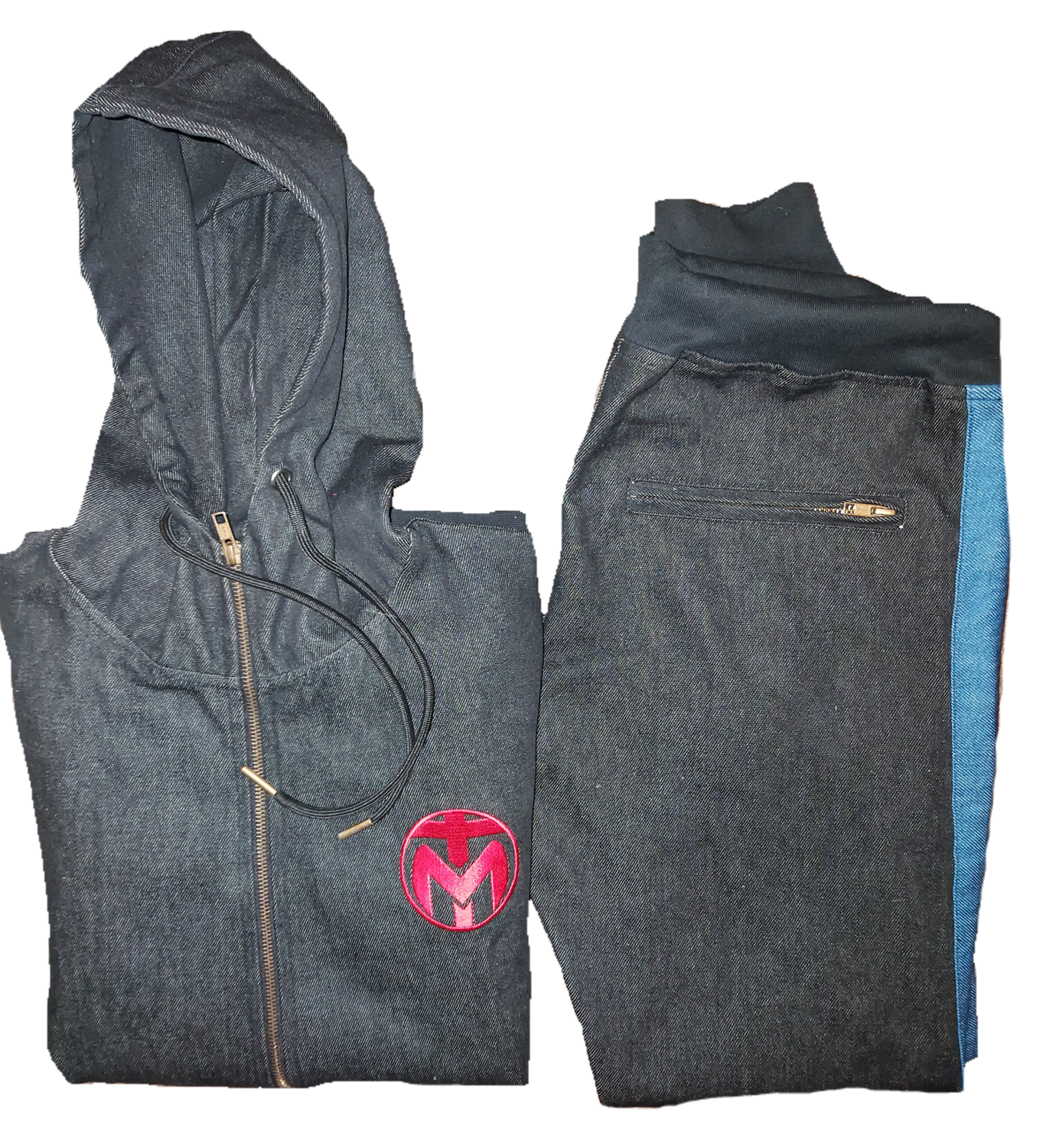 Black Denim Tracksuit
