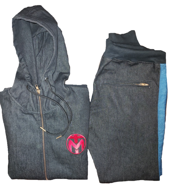 Black Denim Tracksuit