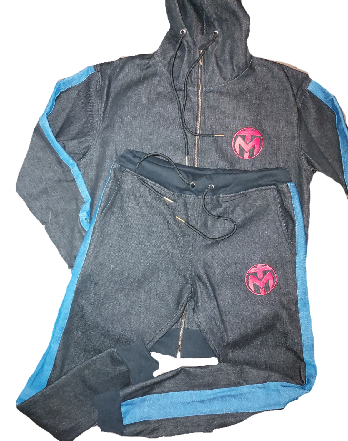 Black Denim Tracksuit