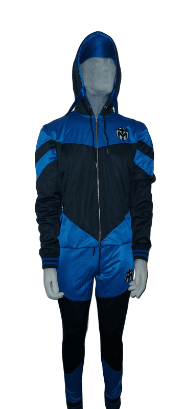 Blue and Black Trinda Polyester Tracksuit
