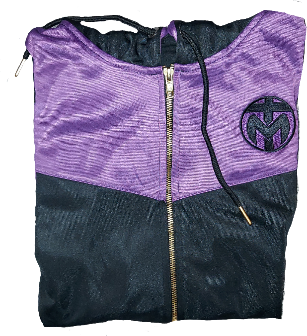 Purple and Black Trinda Polyester Tracksuit