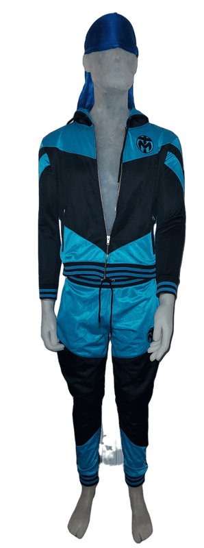 Blue and Black Trida Polyester Tracksuit