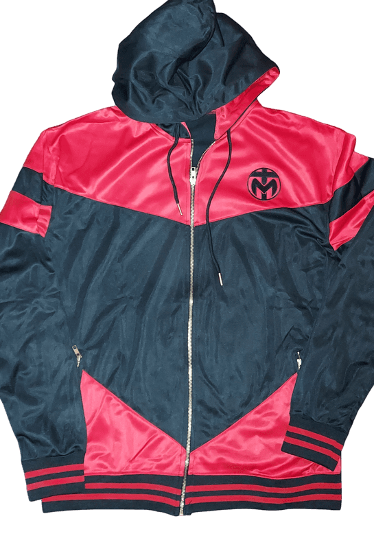 Red and Black Trinda Polyester Tracksuit