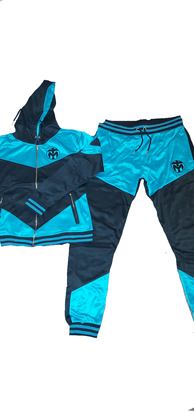 Blue and Black Trida Polyester Tracksuit