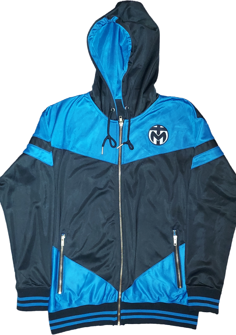 Blue and Black Trinda Polyester Tracksuit