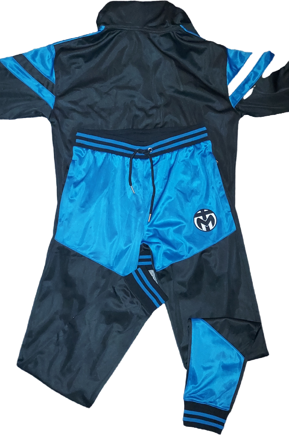 Blue and Black Trinda Polyester Tracksuit