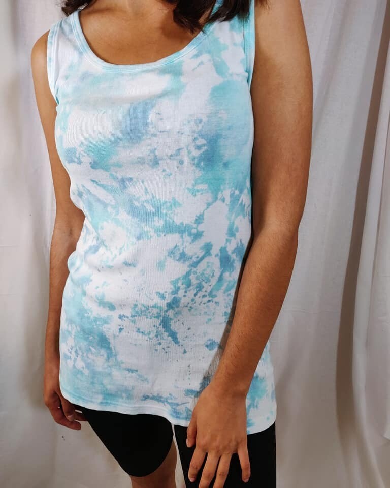 Blue Tie-dye Vest Top