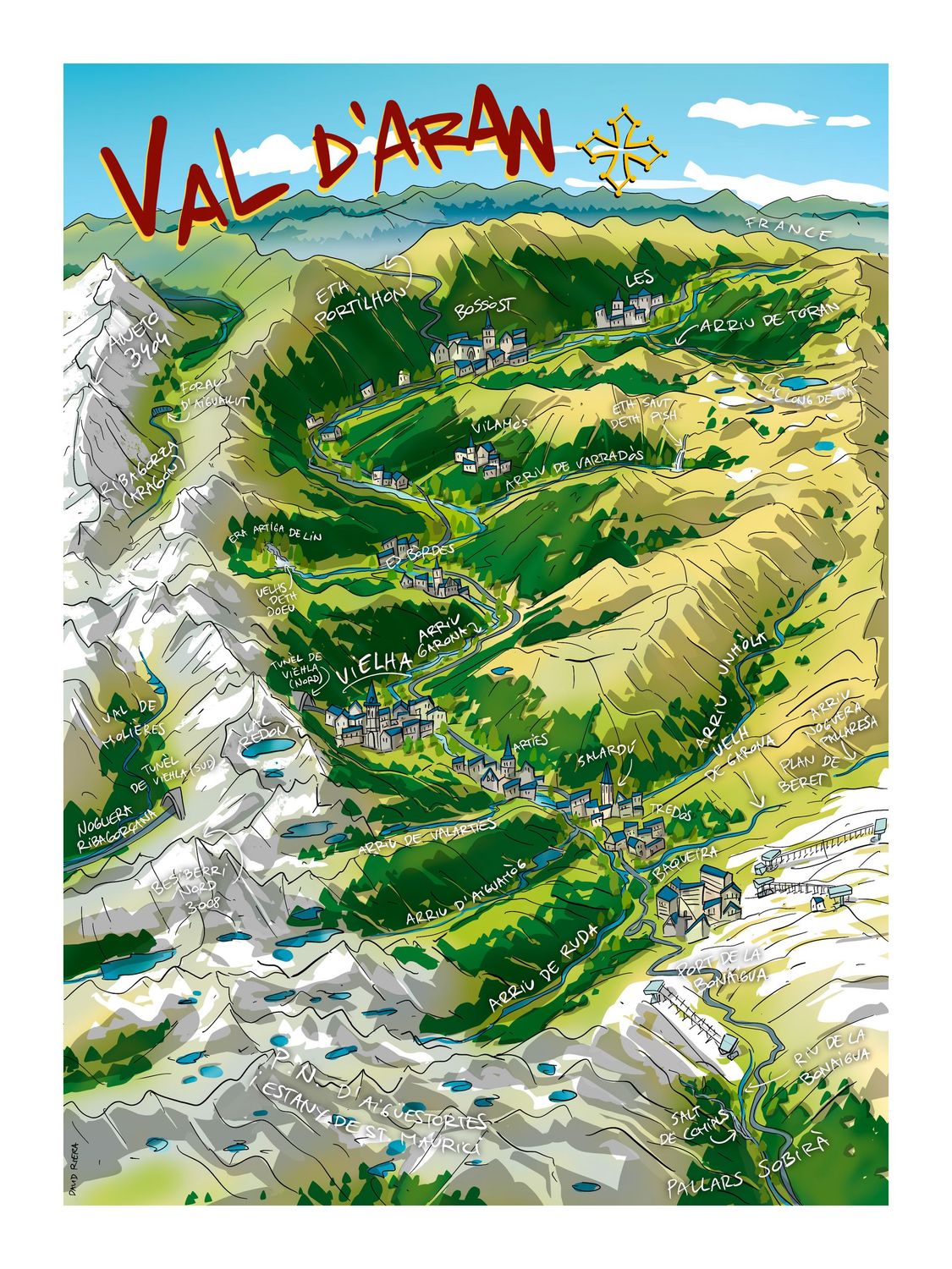 Mapa  de la Val d'Aran