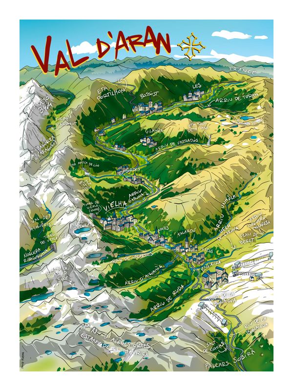 Mapa  de la Val d'Aran