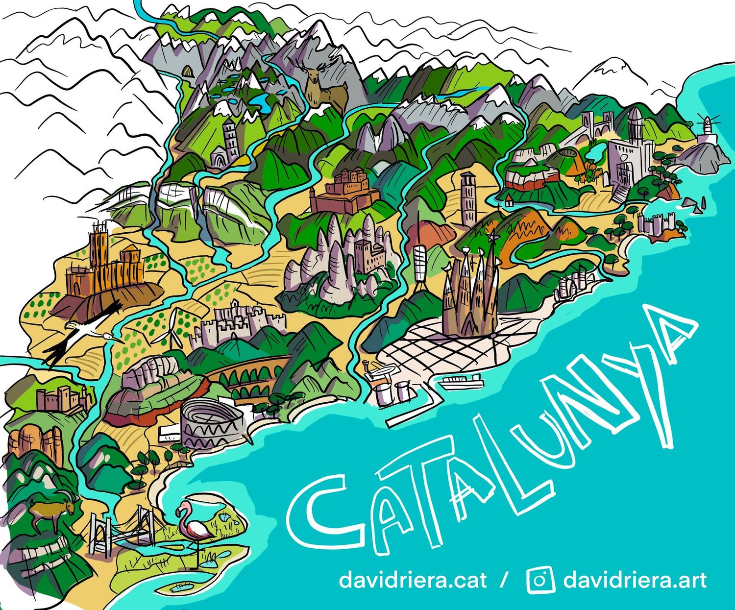 Mapa de Catalunya  digital ( sense text)