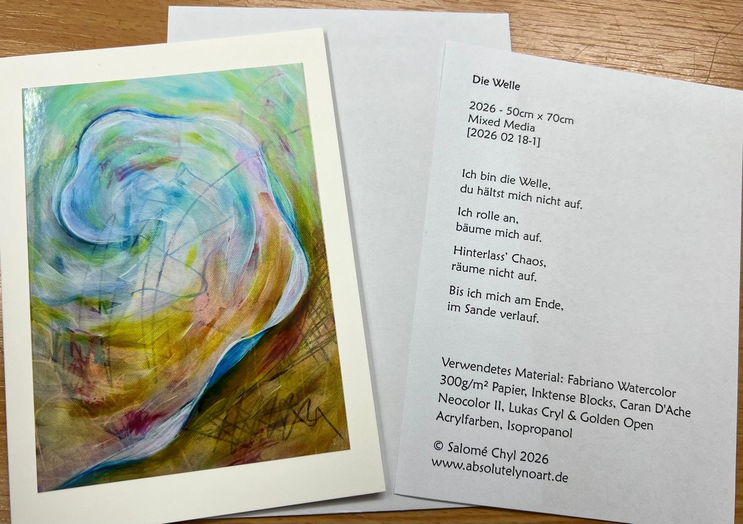 Grußkarten mit Gedicht, Titel:: Die Welle