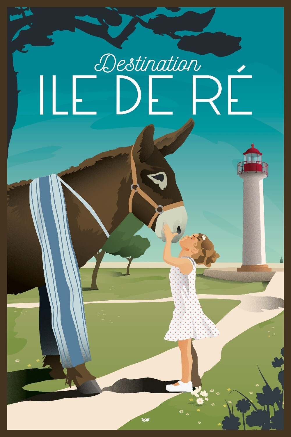 Affiche Île de Ré Âne en culotte - DOZ