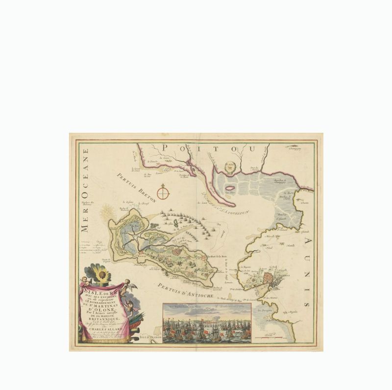 AFFICHE CARTE L ISLE DE RE