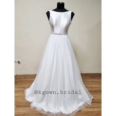 Boatneck elegant wedding dress Boatneck elegant wedding dress