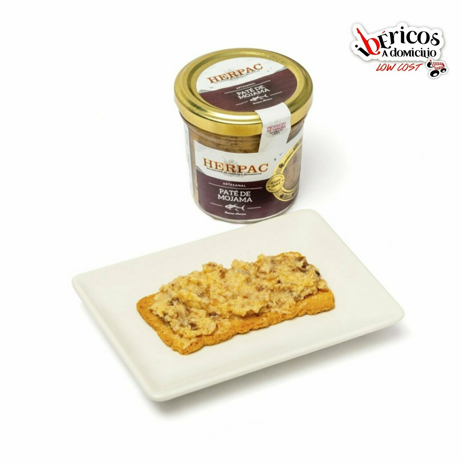 PATÉ DE MOJAMA La máxima calidad y exquisitez para tu paladar. Paté de Mojama sin gluten, peso neto 105 gramos.