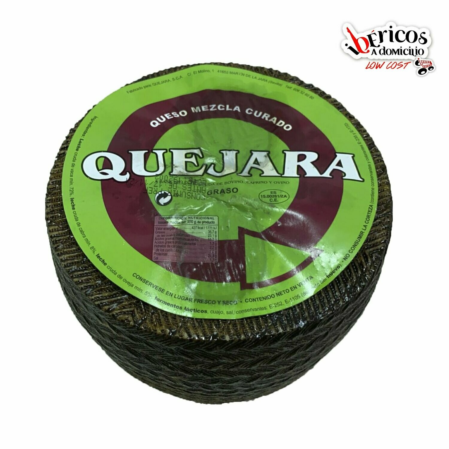 QUESO MEZCLA CURADO MANCHEGO VIEJO ARTESANO "QUEJARA" Sabor persistente y suave al paladar, aroma sensiblemente intenso.