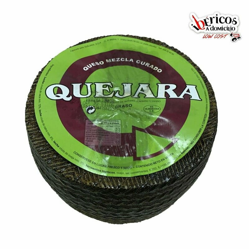QUESO MEZCLA CURADO MANCHEGO VIEJO ARTESANO "QUEJARA" Sabor persistente y suave al paladar, aroma sensiblemente intenso.
