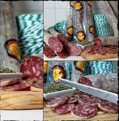 SALCHICHÓN EXTRA IBÉRICO BELLOTA GUIJUELO Con mucho sabor y punto equilibrado de grasa y pimienta.