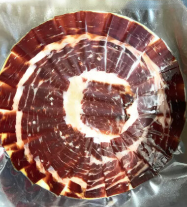 Ración -Plato de Jamón de Bellota 100% Ibérico Cortado a Cuchillo