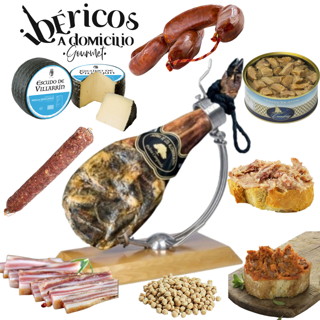 LOTE-CESTA ECONOMICO Lote-Cesta Económico Gourmet: Jamón-Paleta Serrana , Queso, Panceta, Salchichones, Chorizo, Atún, Garbanzos y Zurrapas. ¡Disfruta de los mejores sabores en un solo pack!