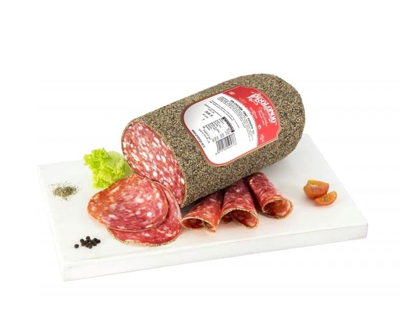 Salchichón Túnel de Pimienta, Piezas de 2,100 Kg, en la Selección Especial Ibéricos a Domicilio Gourmet. 2,100 Kg Aprx