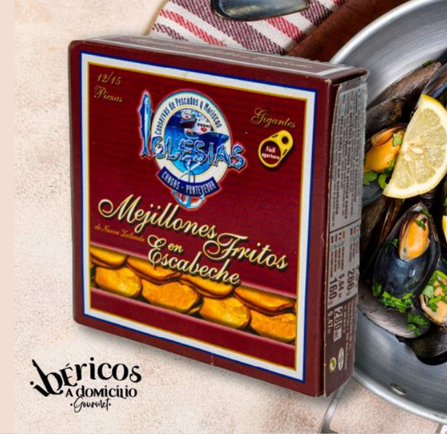 MEJILLONES GIGANTES EN ESCABECHE 15/20 piezas. Es una de las conservas mejor consideradas por los amantes de la gastronomía.