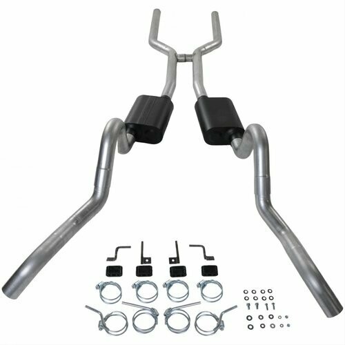 Flowmaster '64-'67 A-Body - American Thunder 3" Super 40 Side Exit  Stainless FLO817202
