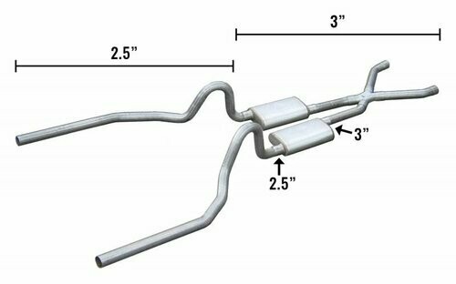 X-PIPE HYBRID 3" TO 2.5"  '71-'73 MUSTANG  PYPSFM34