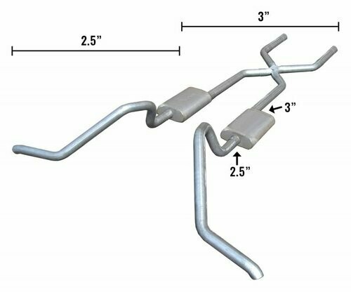 HYBRID 3" TO 2.5" W/XPIPE  '65-'70 GM B-BODY   SGB30