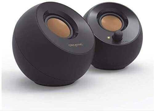 Creative Pebble 2.0 USB-Powered Desktop Speakers with Far-Field Drivers and Passive Radiators for Pcs and Laptops (Black)