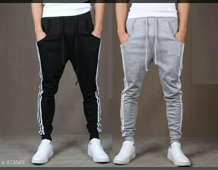 Men&#39;s casual solid track pants (pack of 2)