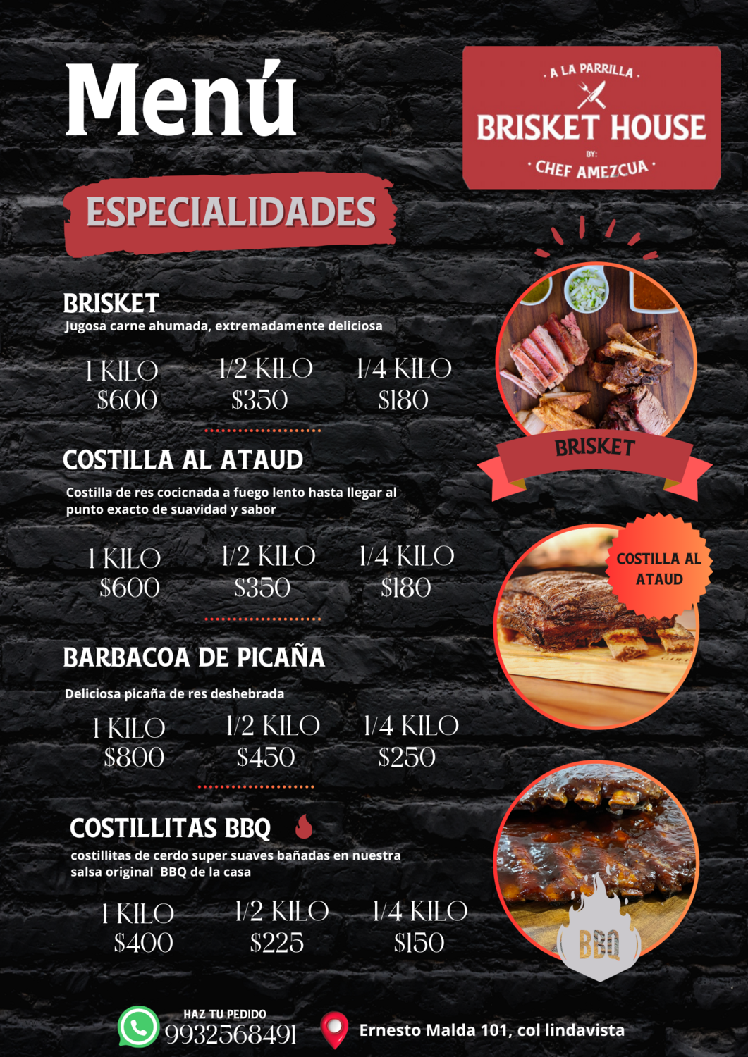 MENÚ ESPECIALIDADES