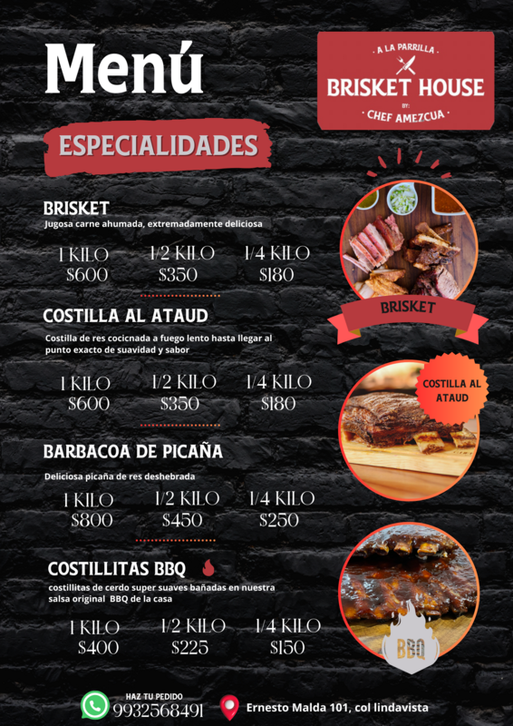 MENÚ ESPECIALIDADES