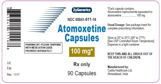 30 Atomoxetine 100 mg (Strattera) Capsules