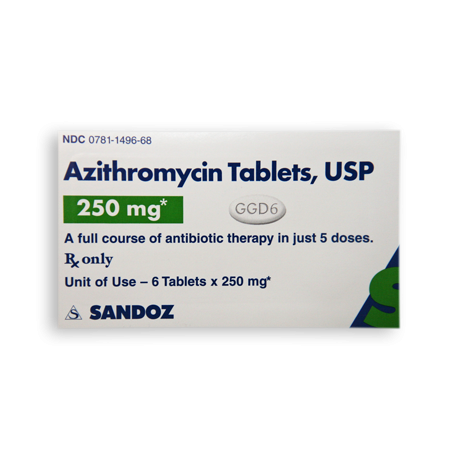 Azithromycin 250 mg (Azithromax; Z-PAK)