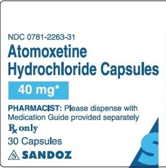 30 Atomoxetine 40 mg (Strattera) Capsules