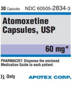 60 Atomoxetine 60 mg (Strattera) Capsules