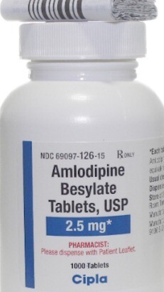 90 Amlodipine 2.5 mg (Norvasc) Tablets