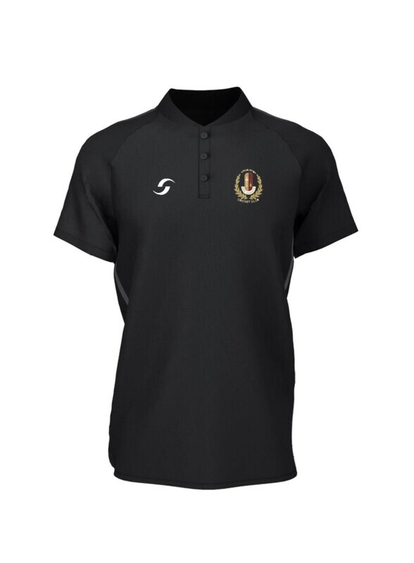 Kirkburton CC EDGE POLO BLACK New grandad style collar