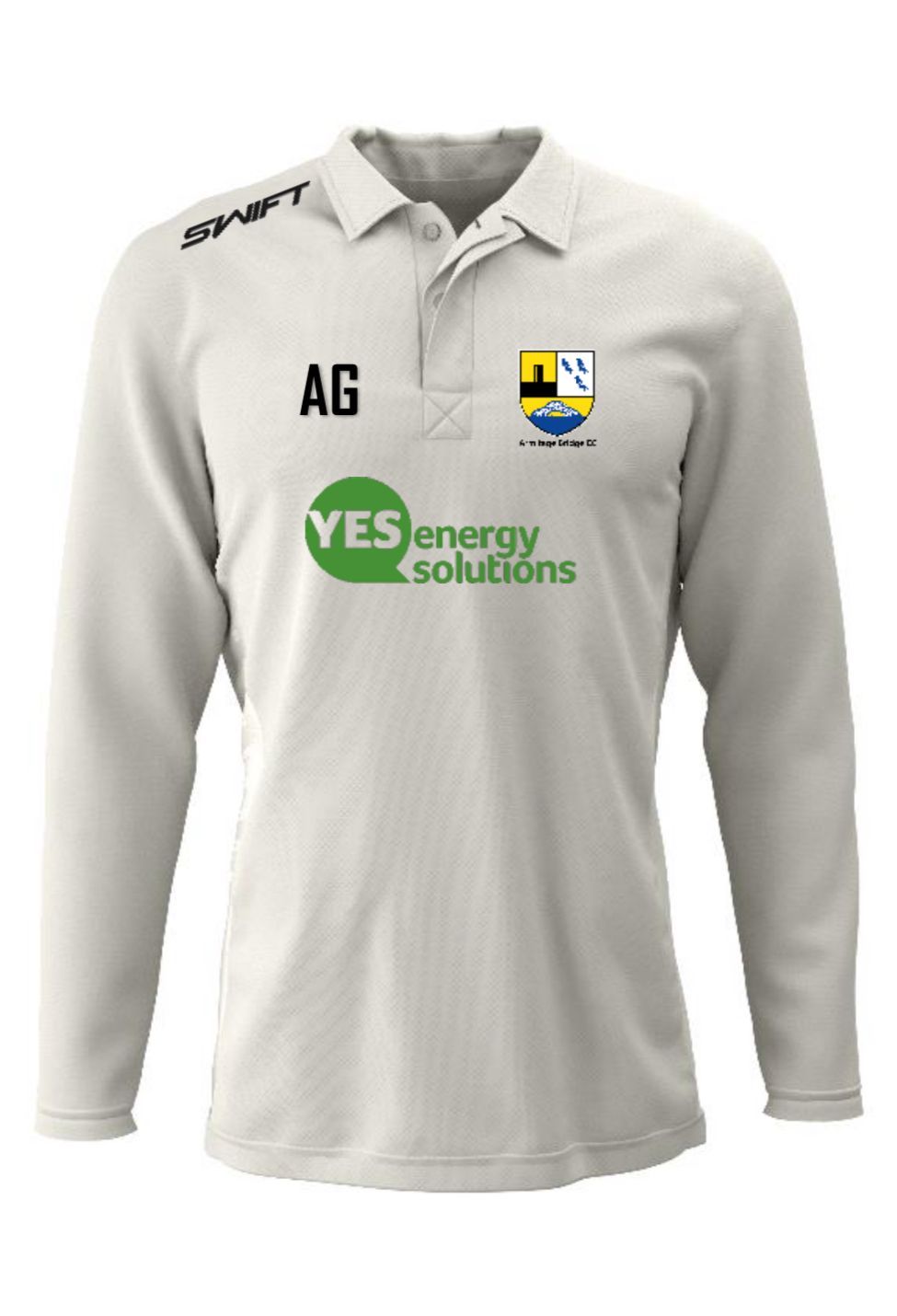 Armitage Bridge CC (ADULT) Long Sleeved Playing Shirt, Front Sponsor, Back sponsor & Sleeve Sponsor