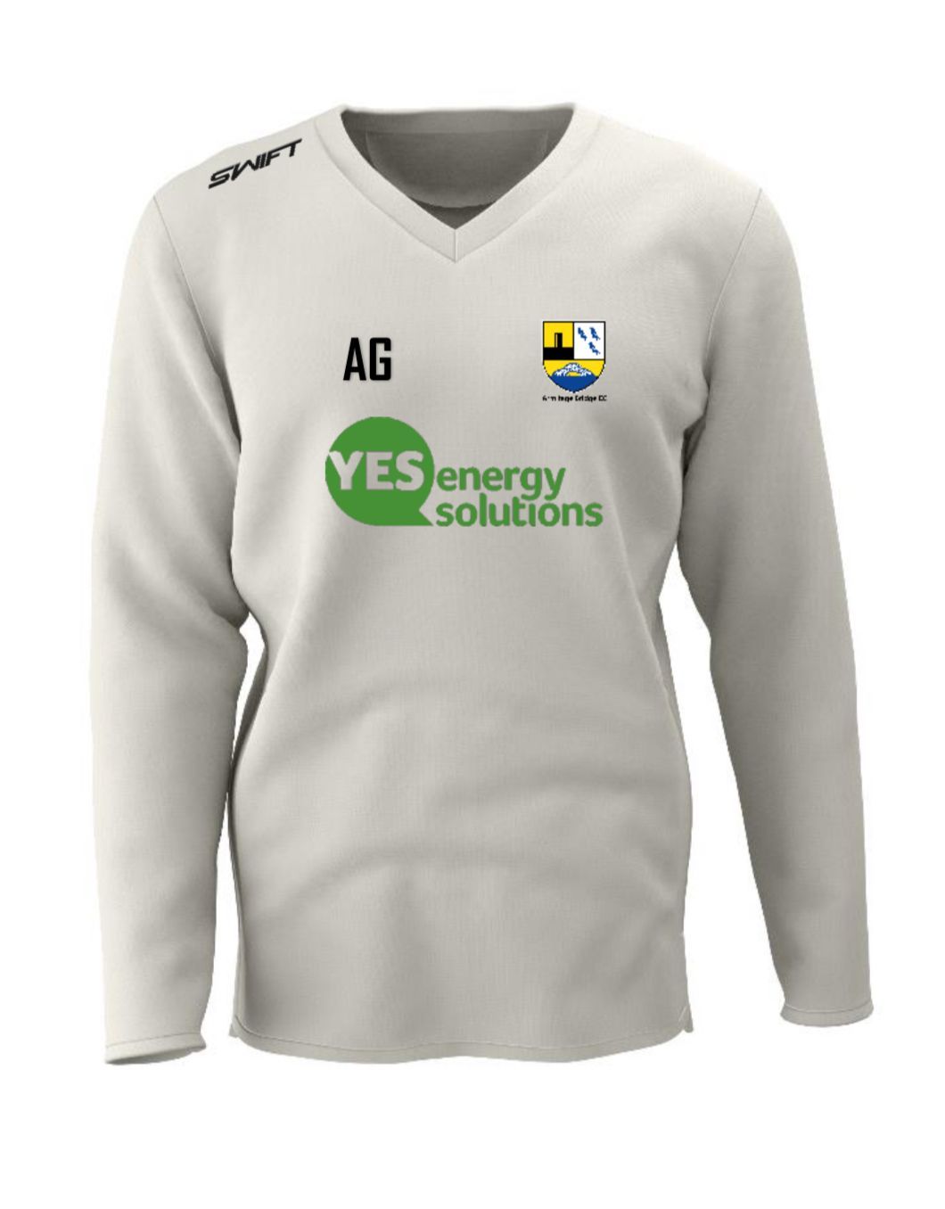 Armitage Bridge CC (ADULT) Long Sleeved Sweater, Front Sponsor, Back sponsor & Sleeve Sponsor