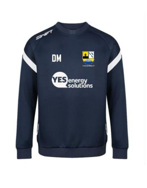 Armitage Bridge CC (ADULT) Crew Neck/Training Top, Front Sponsor, Back sponsor.