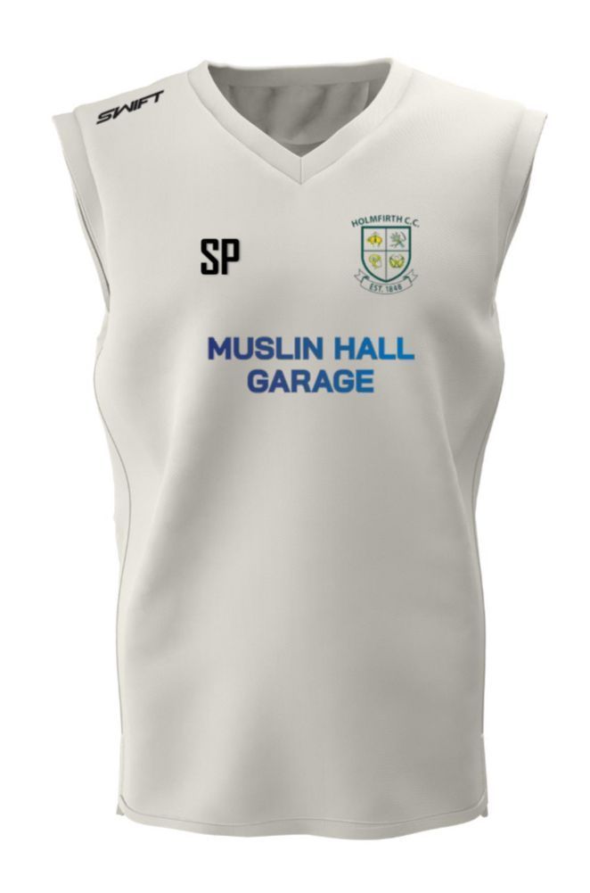 Holmfirth CC (Adult) Muslin Hall Garage Slipover c/w Back Sponsor