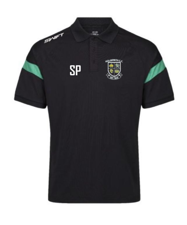 Holmfirth CC (Adult) Club Polo Shirt Black/Green