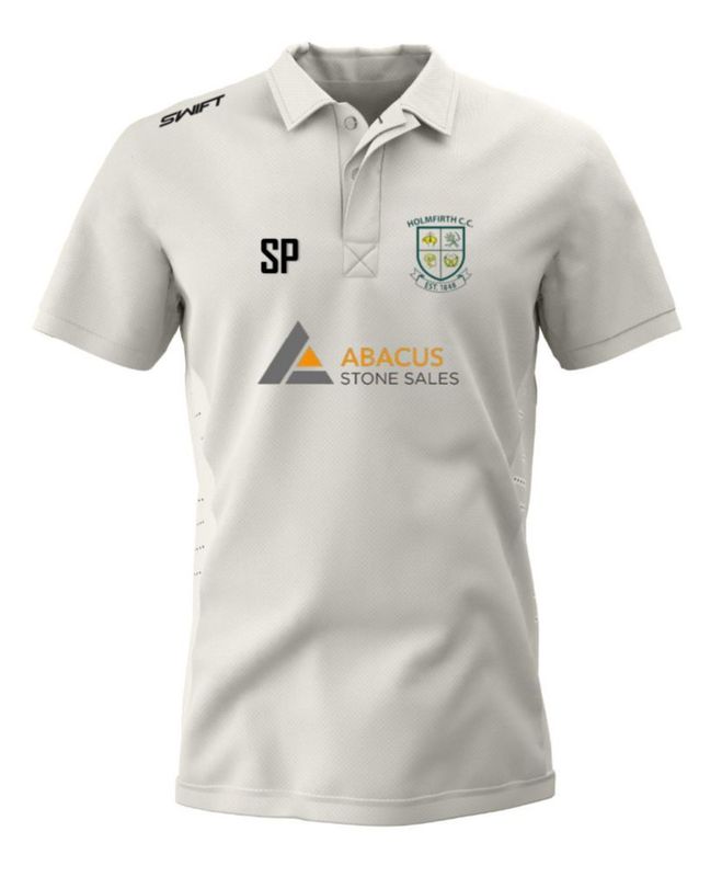 Holmfirth CC (Adult) Abacus Playing Shirt c/w Sleeve Sponsors & Back Sponsor