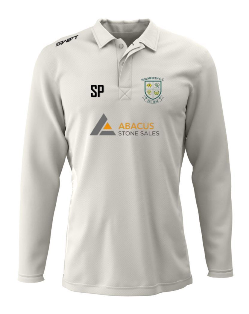 Holmfirth CC (Adult) Abacus Long Sleeved Playing Shirt c/w Sleeve Sponsors & Back Sponsor
