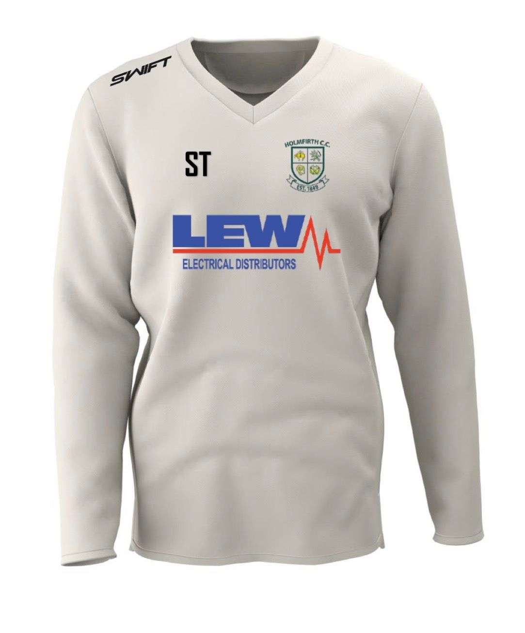 Holmfirth CC (Adult) LEW Long Sleeved Sweater c/w 2 Sleeve Sponsors