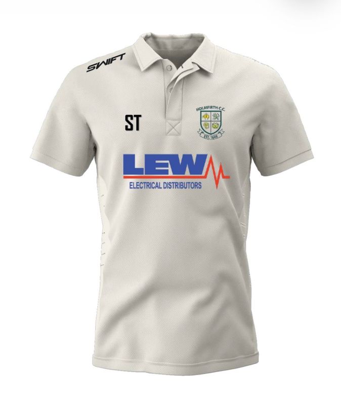 Holmfirth CC (Adult) LEW Short Sleeved Playing Shirt c/w 2 Sleeve Sponsors