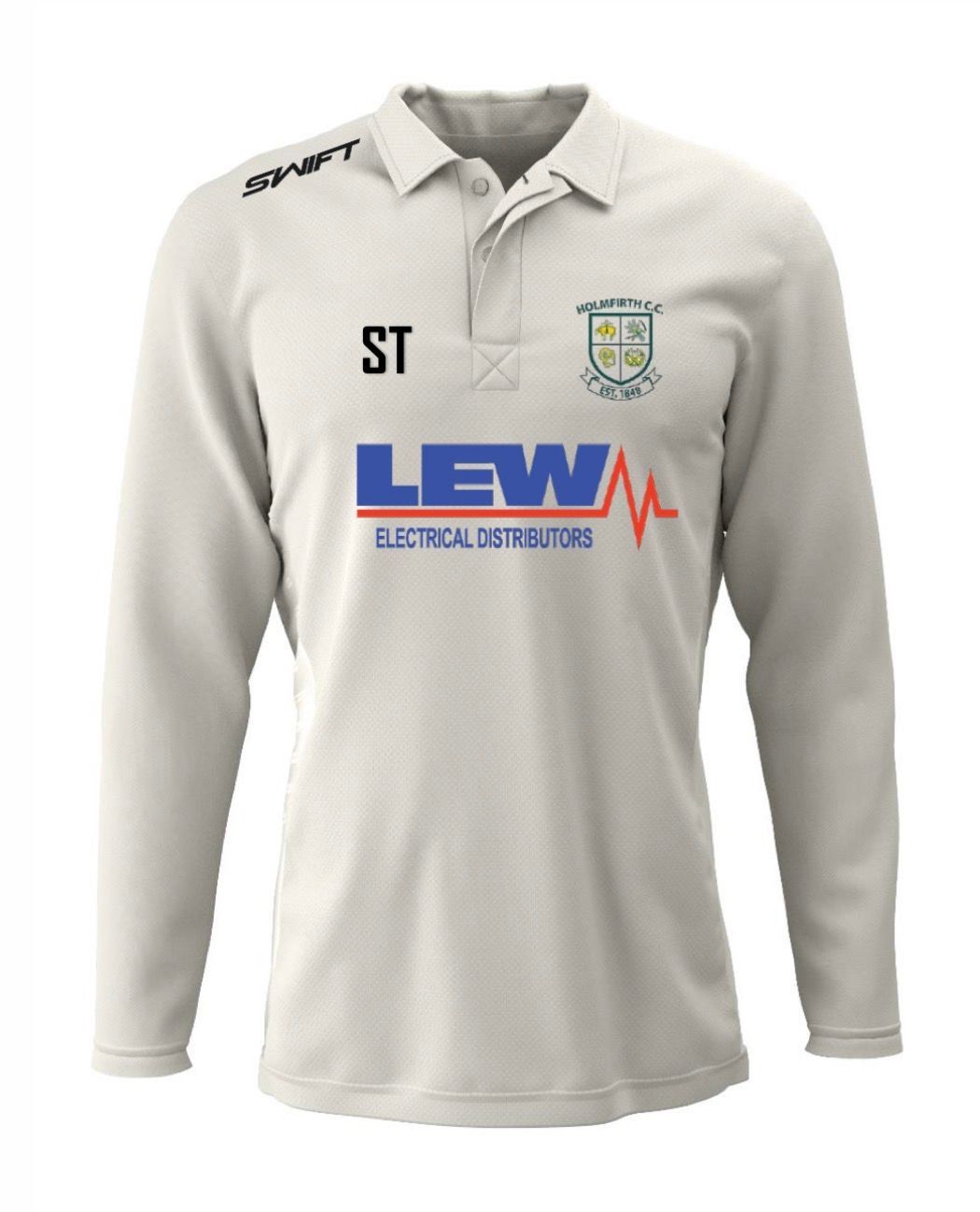 Holmfirth CC (Adult) LEW Long Sleeved Playing Shirt c/w 2 Sleeve Sponsors Holmfirth CC (Adult) LEW Long Sleeved Playing Shirt c/w 2 Sleeve Sponsors