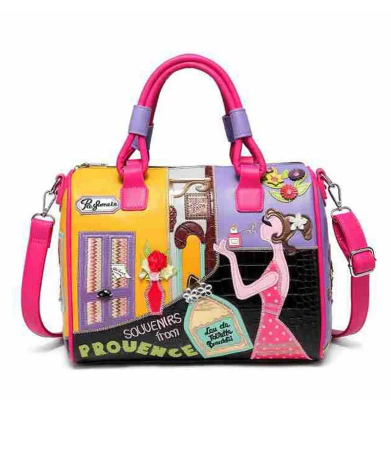 Ms. Manicure bag - Medium size - black &amp; pink